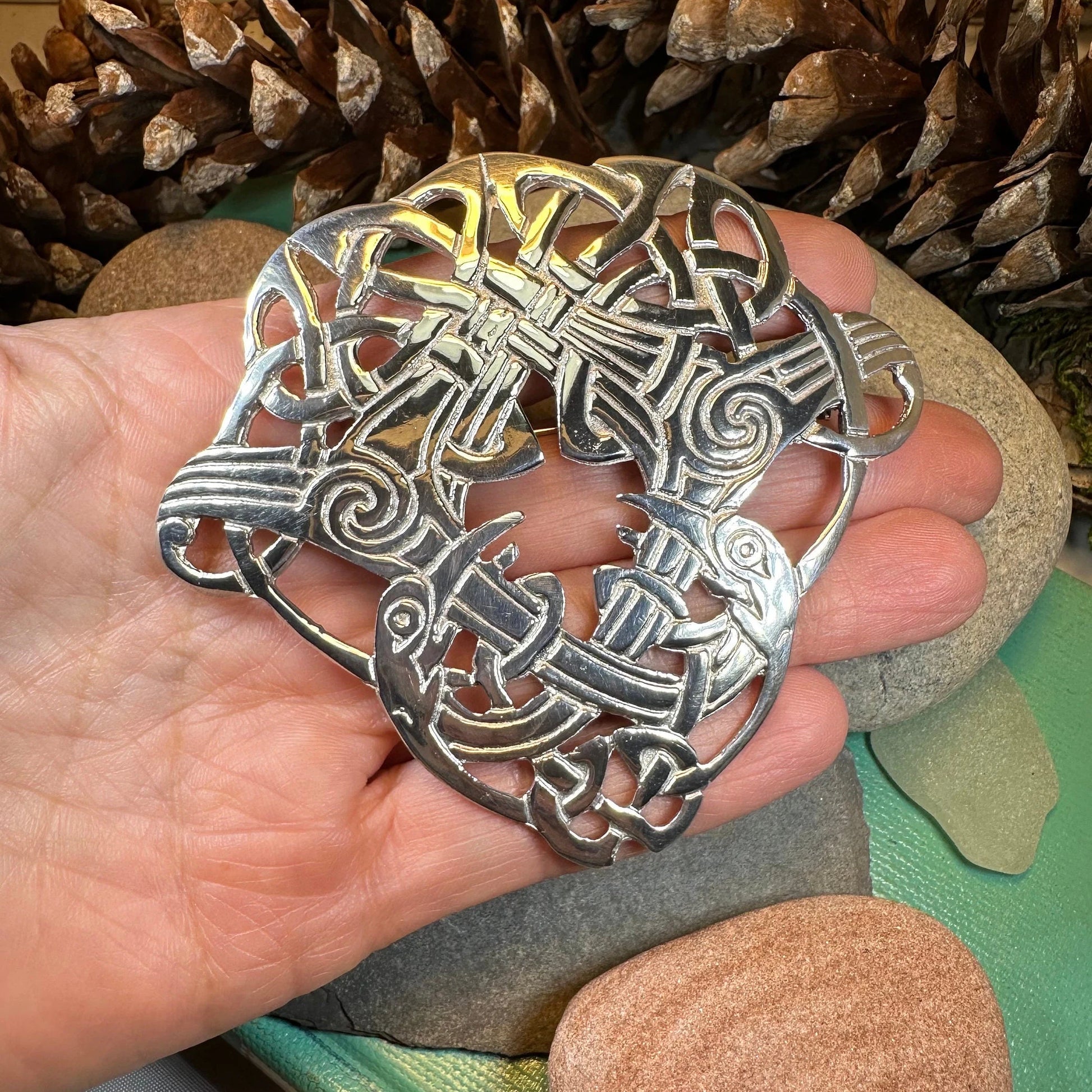 Large Celtic Cara Brooch - Handmade in Scotland — view 6