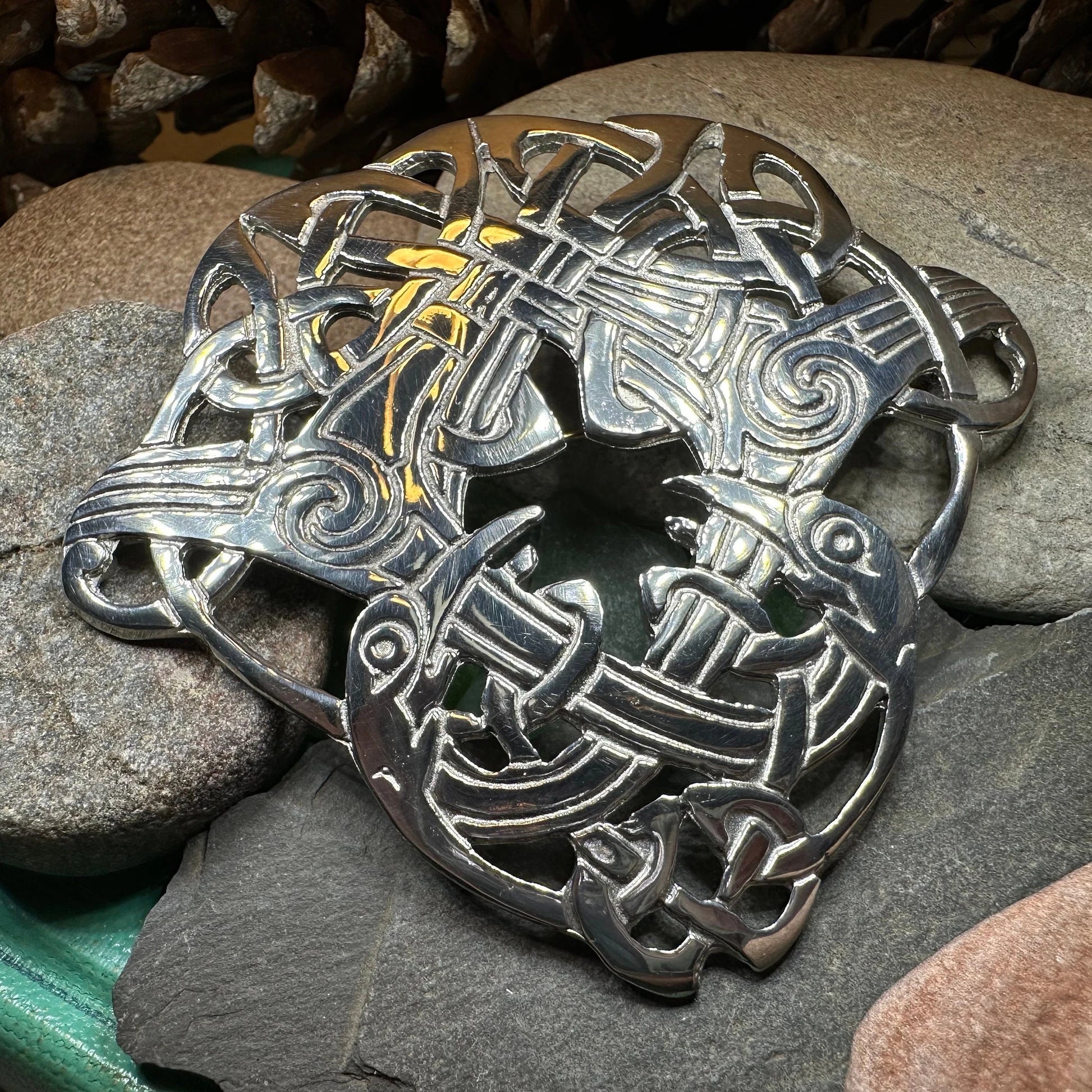 Large Celtic Cara Brooch - Handmade in Scotland — view 4