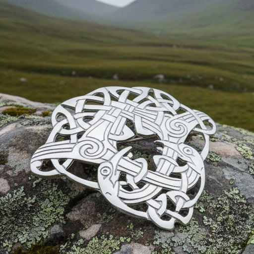 Large Celtic Cara Brooch - Handmade in Scotland