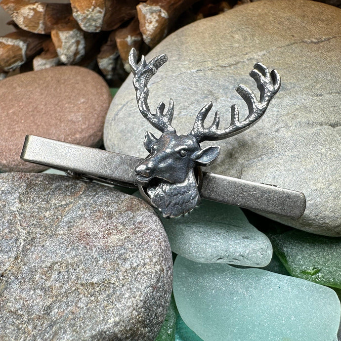 Stag Tie Bar, Men's Celtic Jewelry, Scottish Gift for Him, Dad Gift, Graduation Gift, Scotland Gift, Man's Gift, Celtic Tie Clip, Groom Gift