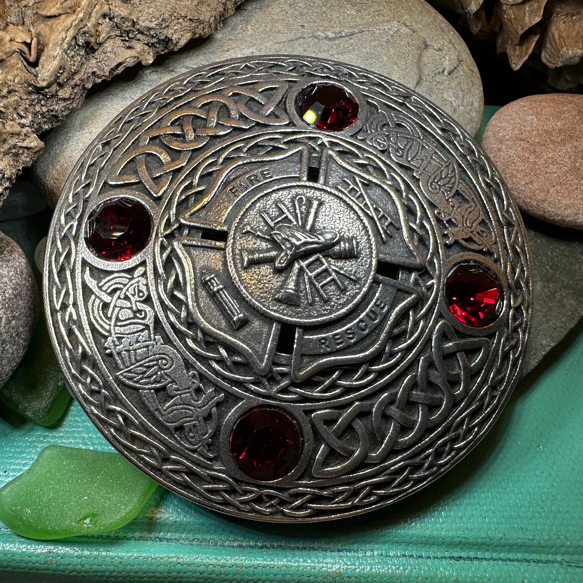 Celtic Fireman Tartan Pin — view 4