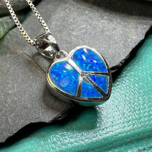Peace Sign Opal Necklace — view 7