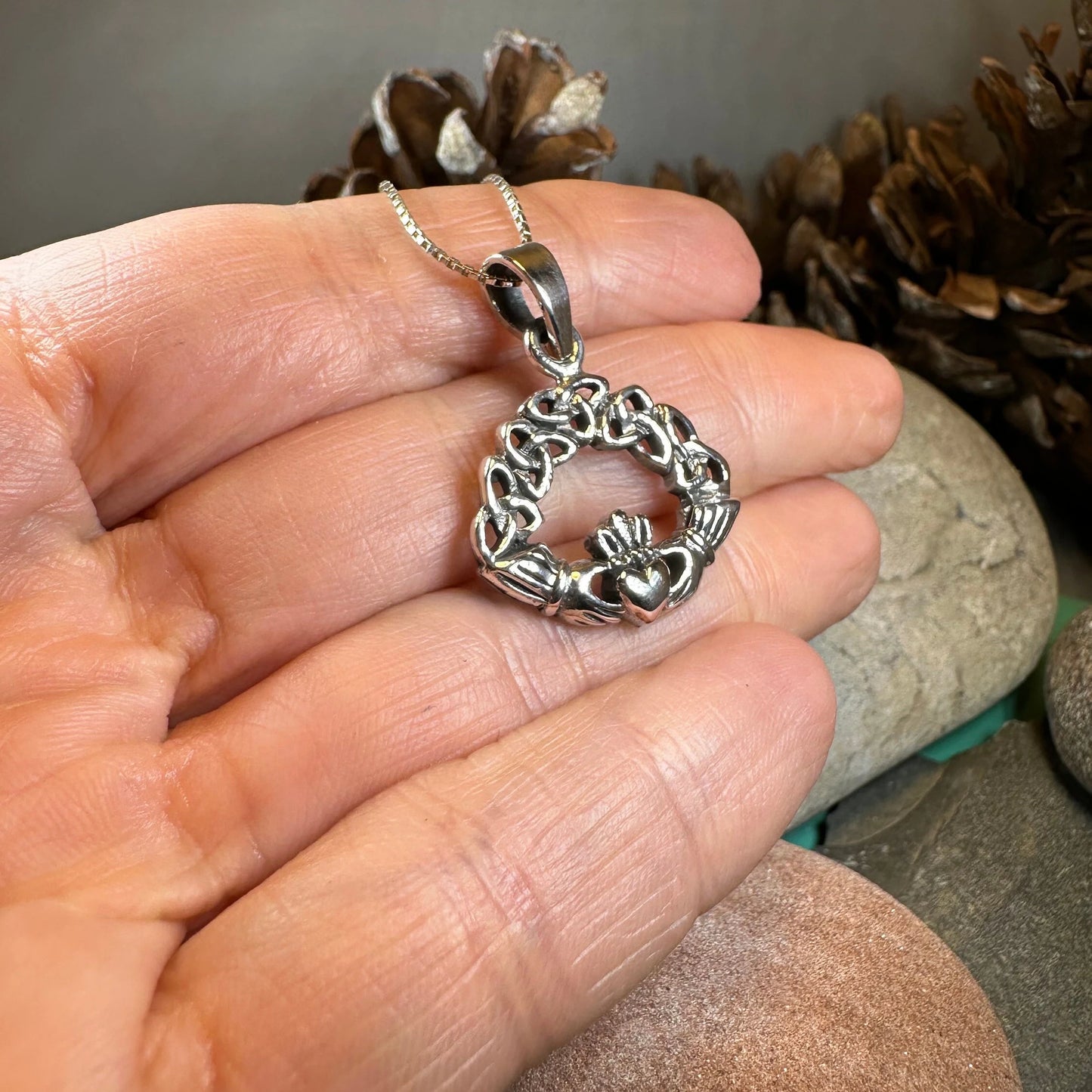 Claddagh Trinity Knot Necklace — view 5