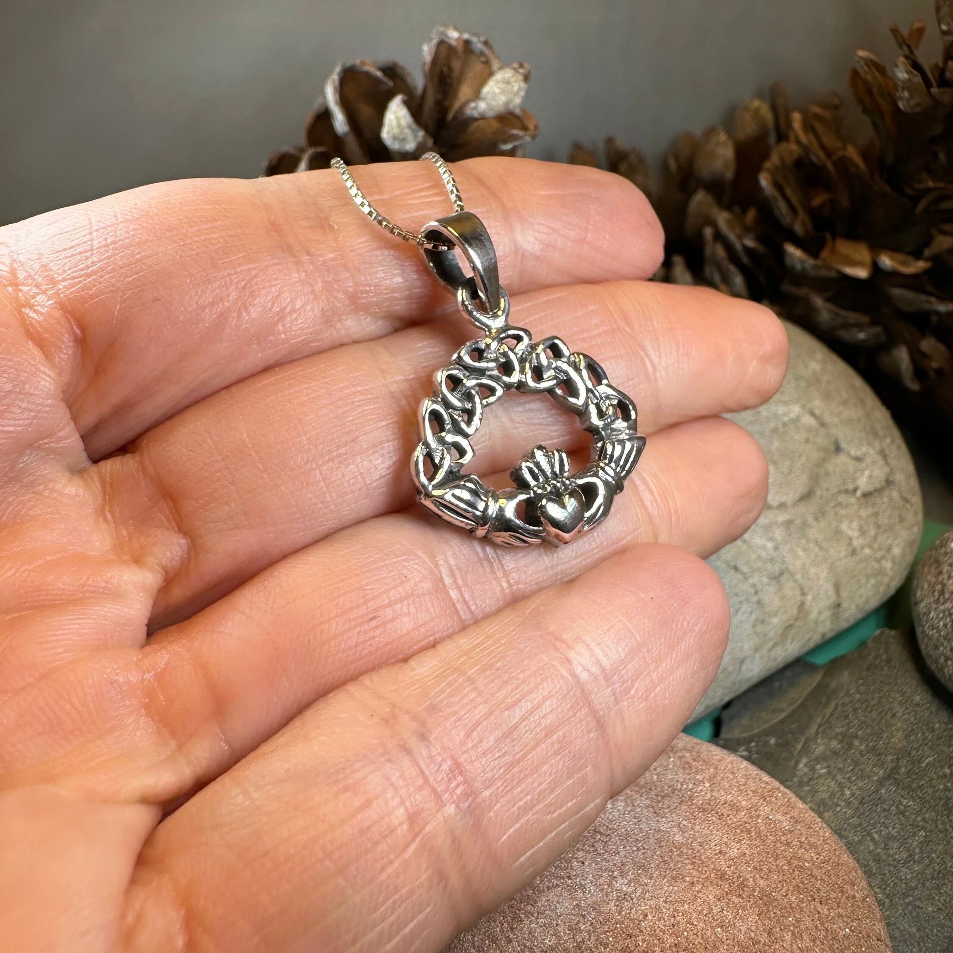 Claddagh Trinity Knot Necklace — view 5