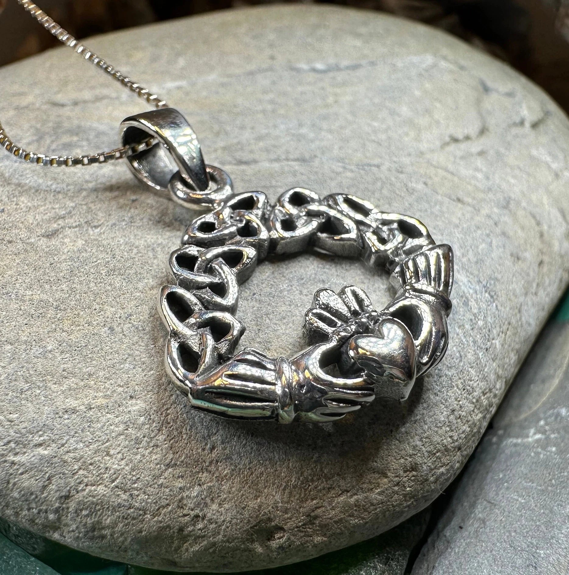 Claddagh Trinity Knot Necklace — view 3