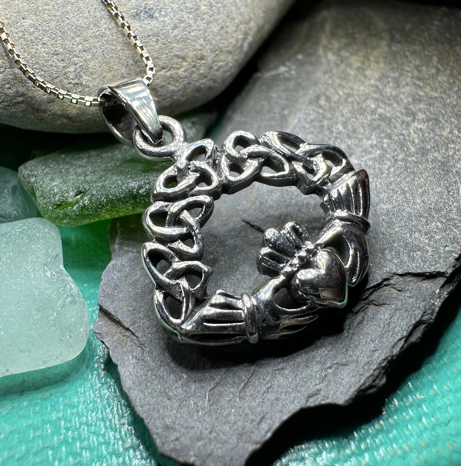 Claddagh Trinity Knot Necklace — view 4