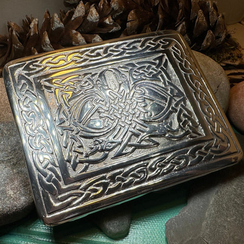 Load image into Gallery viewer, Celtic Kilt Belt Buckle, Scottish Belt Buckle, Pewter Buckle, Large Belt Buckle, Men's Celtic Gift, Irish Gift, Celtic Knot Buckle, Bagpiper
