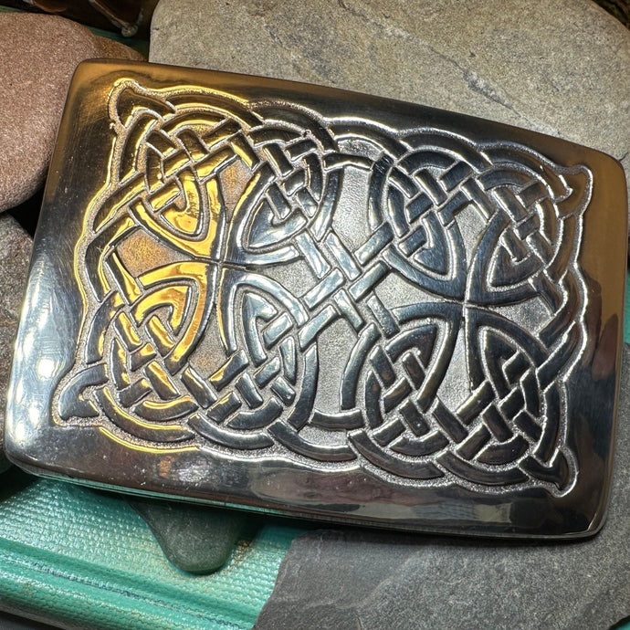 Celtic Kilt Belt Buckle, Scottish Belt Buckle, Pewter Buckle, Large Belt Buckle, Men's Celtic Gift, Irish Gift, Celtic Knot Buckle, Bagpiper