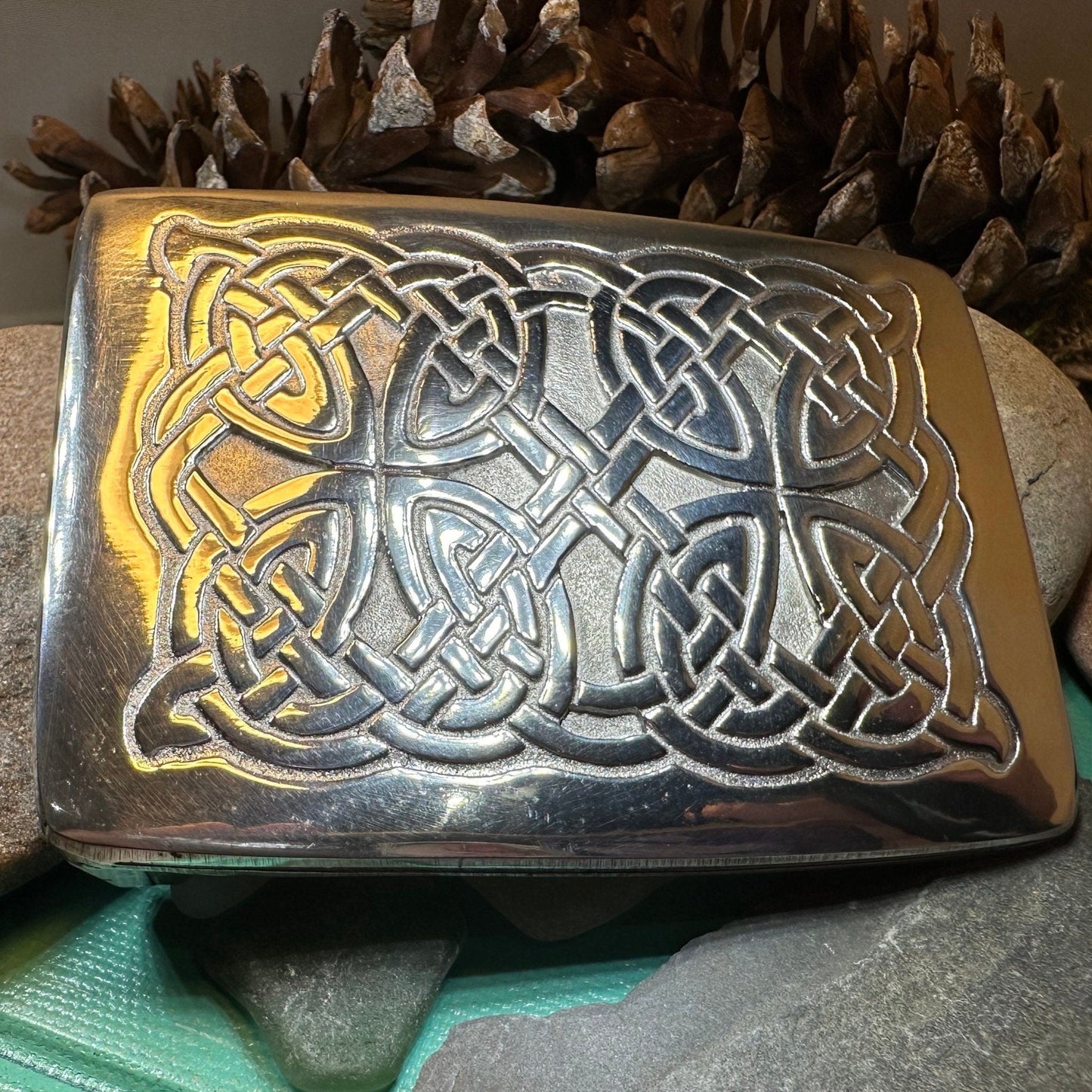 Celtic Kilt Belt Buckle, Scottish Belt Buckle, Pewter Buckle, Large Belt Buckle, Men's Celtic Gift, Irish Gift, Celtic Knot Buckle, Bagpiper