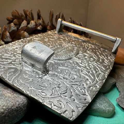 Load image into Gallery viewer, Celtic Kilt Belt Buckle, Scottish Belt Buckle, Pewter Buckle, Large Belt Buckle, Men's Celtic Gift, Irish Gift, Celtic Knot Buckle, Bagpiper
