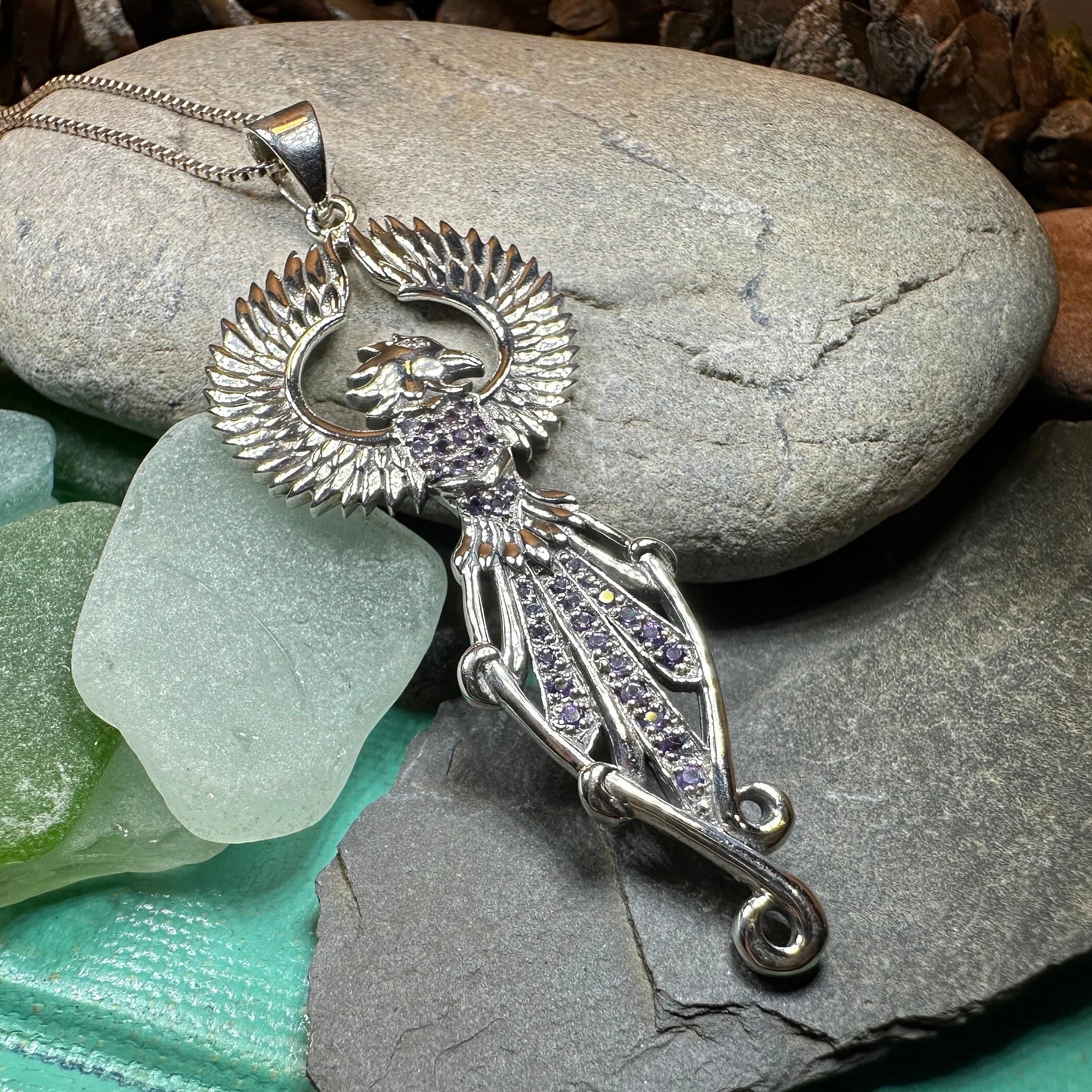 Leigheas Phoenix Necklace in Sterling Silver — view 4