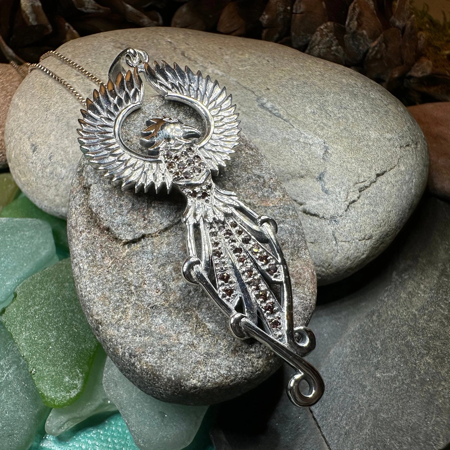 Leigheas Phoenix Necklace in Sterling Silver — view 10