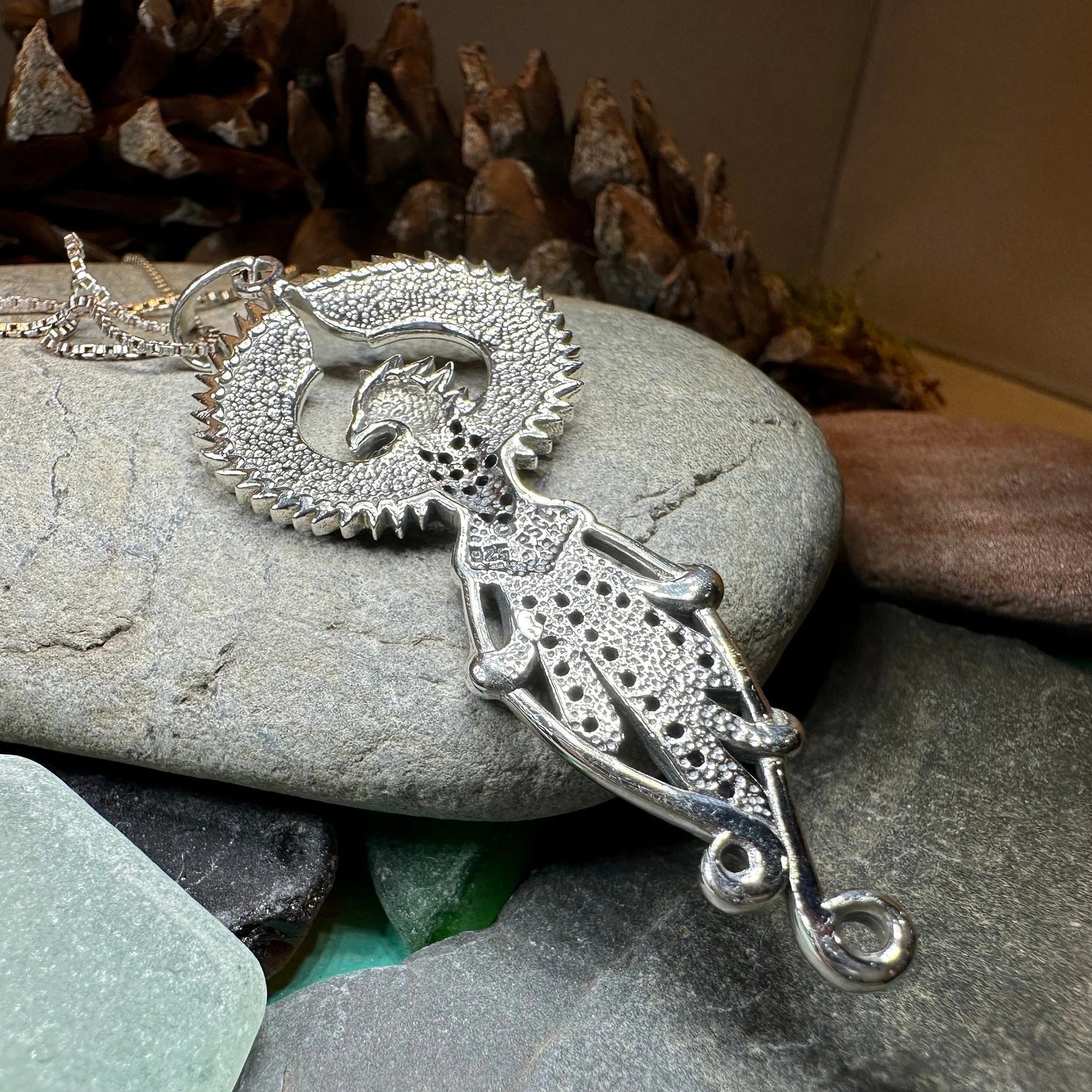 Leigheas Phoenix Necklace in Sterling Silver — view 6
