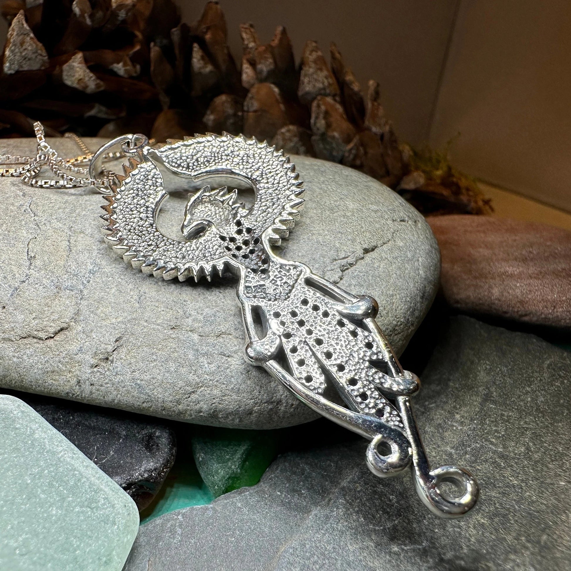 Leigheas Phoenix Necklace in Sterling Silver — view 6
