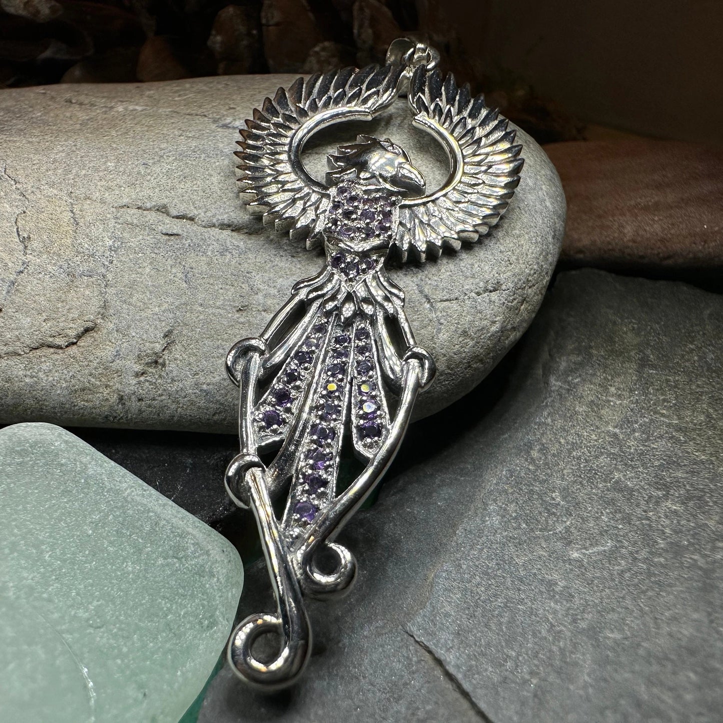 Leigheas Phoenix Necklace in Sterling Silver — view 8