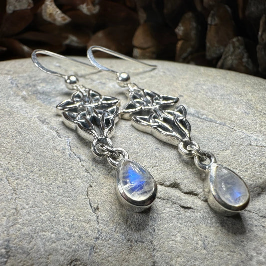 Artisan Long Trinity Knot Earrings in Sterling Silver — view 5