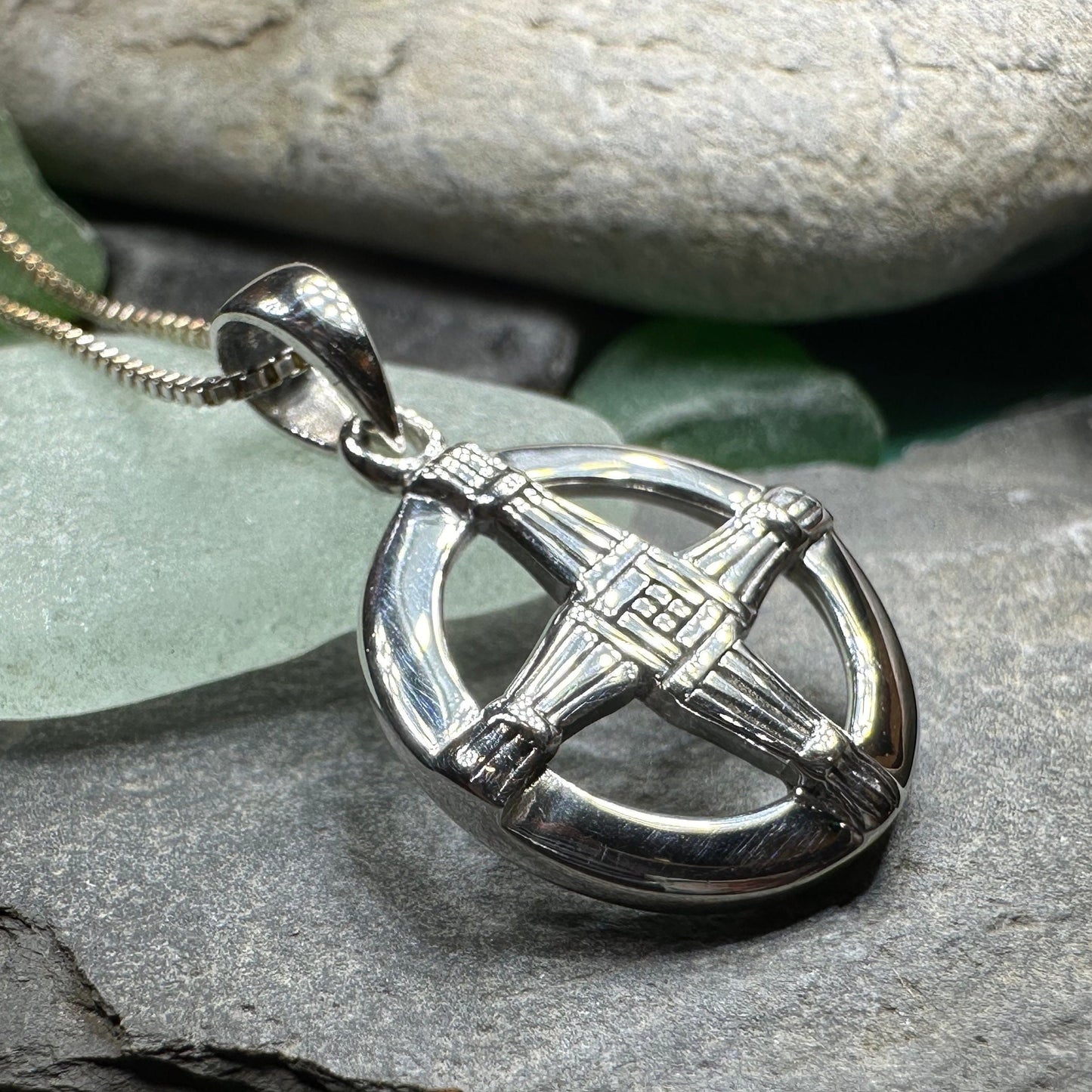 Dundalk Irish Saint Brigid's Cross Necklace in Sterling Silver — view 7
