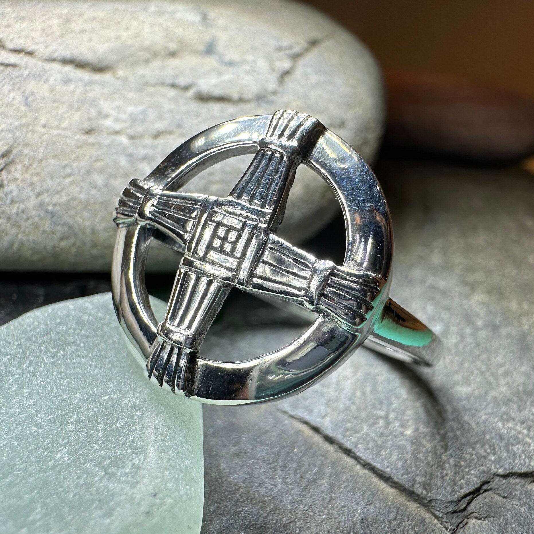 Saint Brigid's Cross Ring, Irish Ring, Celtic Cross Ring, Boho Ring, Ireland Jewelry, Celtic Jewelry, Wiccan Ring, Wife Gift, Mom Gift
