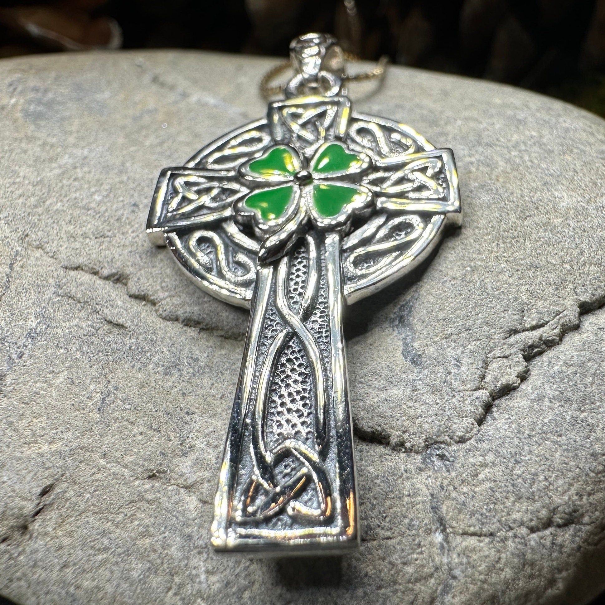 Celtic Cross Necklace, Celtic Jewelry, Irish Jewelry, Shamrock Cross Necklace, Irish Cross, Clover Jewelry, Ireland Jewelry, Confirmation