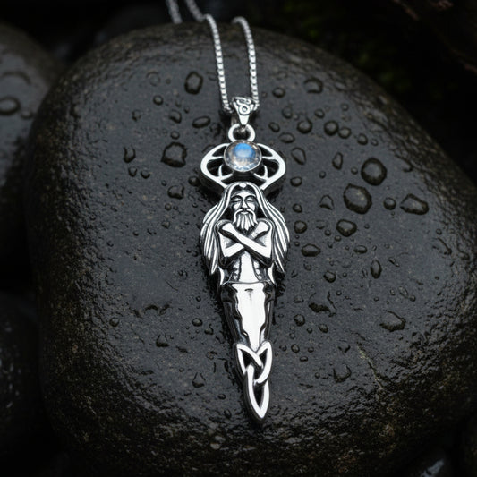 Cernunnos Moonstone Necklace in Sterling Silver
