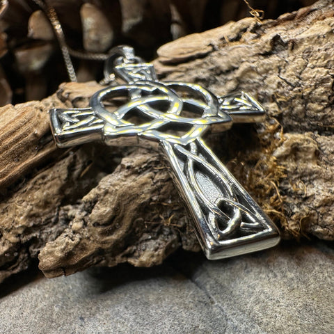 Load image into Gallery viewer, Celtic Cross Necklace, Irish Jewelry, Celtic Heart Pendant, Trinity Knot Pendant, Scotland Jewelry, First Communion Gift, Confirmation Gift
