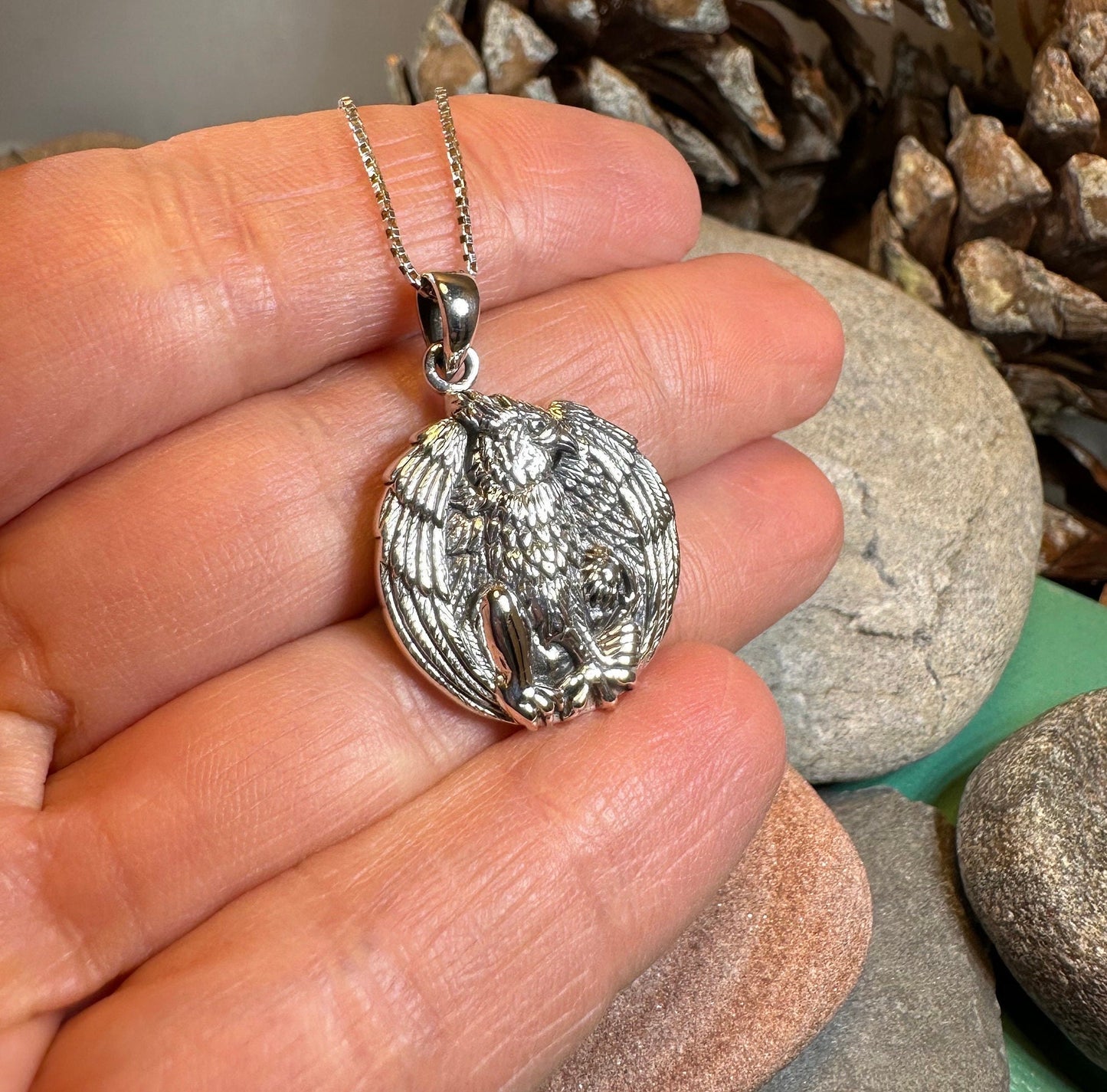 Griffin Necklace, Celtic Jewelry, Gryphon Pendant, Medieval Jewelry, Mythology Gift, Pagan Jewelry, Viking Jewelry, Gothic Jewelry