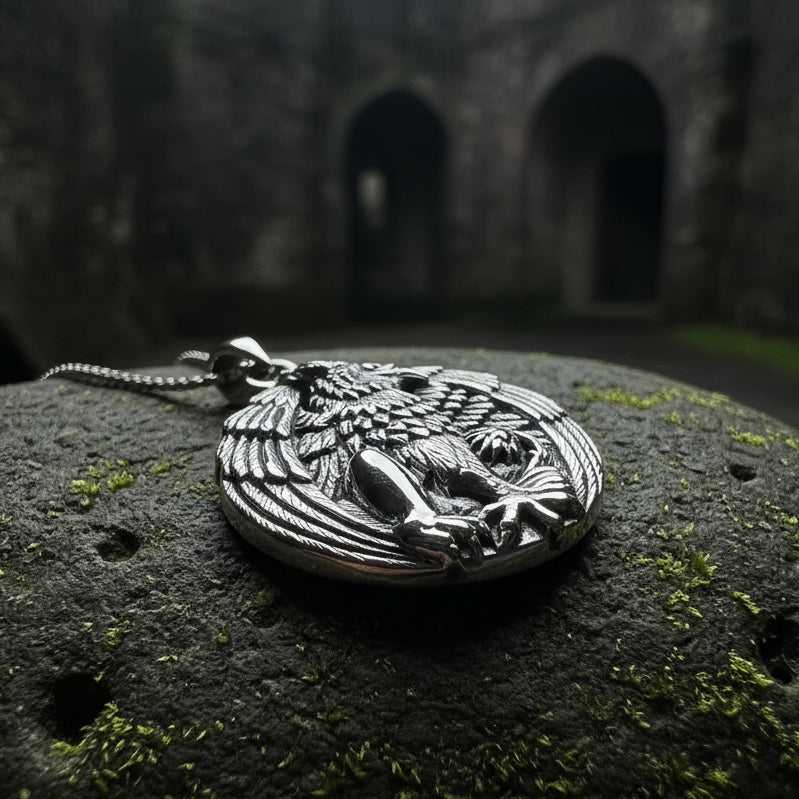 Griffin Necklace, Celtic Jewelry, Gryphon Pendant, Medieval Jewelry, Mythology Gift, Pagan Jewelry, Viking Jewelry, Gothic Jewelry
