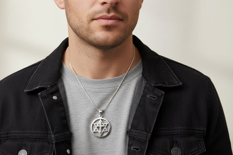 Load image into Gallery viewer, Star of David Cross Necklace, Cross Jewelry, Israel Support Gift, Anniversary Gift, Christian Gift, Religious Jewelry, Jewish Star Cross
