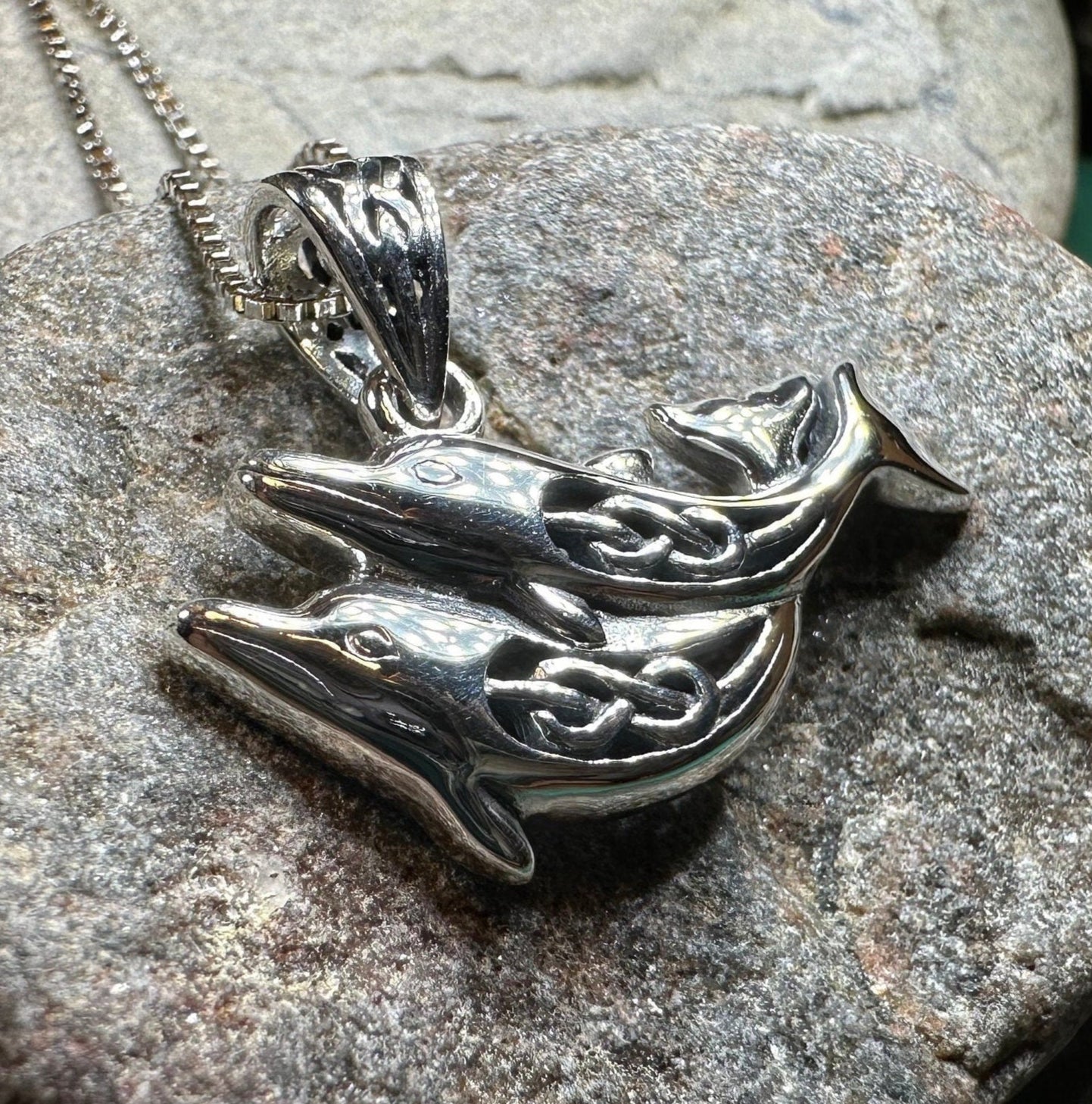 Dolphin Necklace, Celtic Jewelry, Irish Jewerly, Celtic Knot Jewelry, Beach Jewelry, Fish Necklace, Nautical Jewelry, Sea Jewelry, Mom Gift