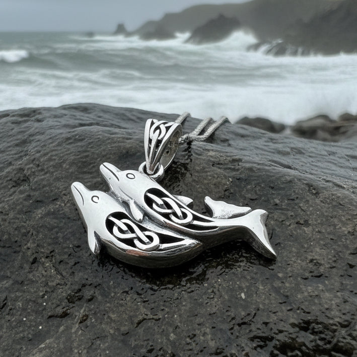 Dolphin Necklace, Celtic Jewelry, Irish Jewerly, Celtic Knot Jewelry, Beach Jewelry, Fish Necklace, Nautical Jewelry, Sea Jewelry, Mom Gift