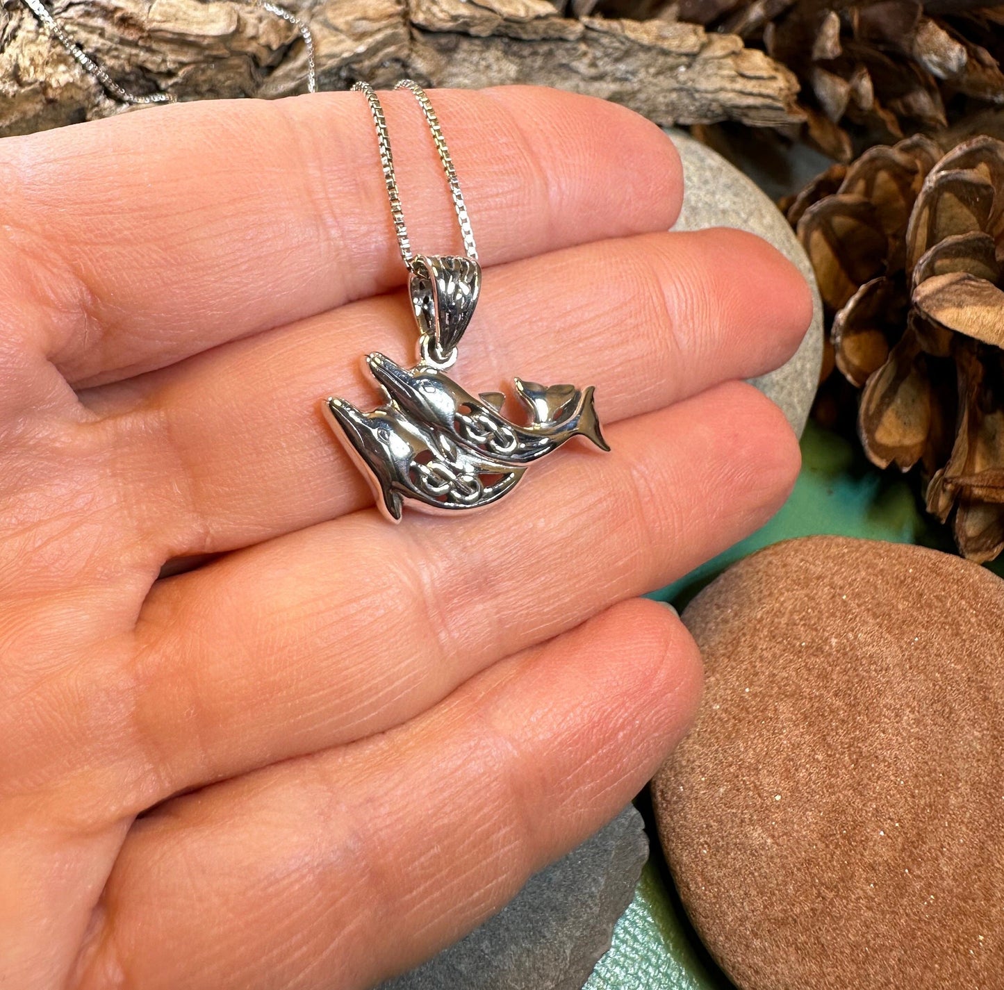 Dolphin Necklace, Celtic Jewelry, Irish Jewerly, Celtic Knot Jewelry, Beach Jewelry, Fish Necklace, Nautical Jewelry, Sea Jewelry, Mom Gift