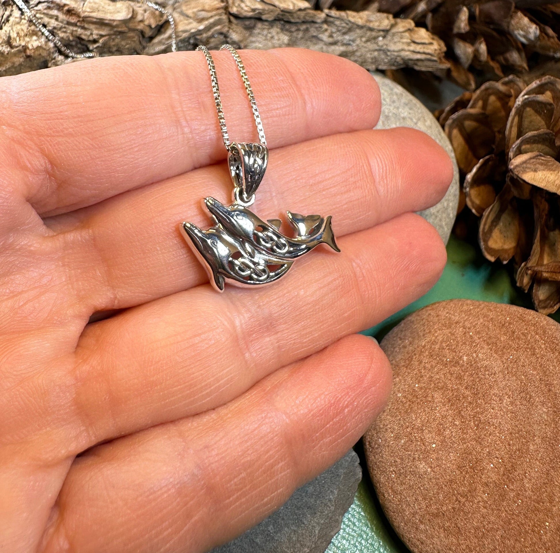 Dolphin Necklace, Celtic Jewelry, Irish Jewerly, Celtic Knot Jewelry, Beach Jewelry, Fish Necklace, Nautical Jewelry, Sea Jewelry, Mom Gift