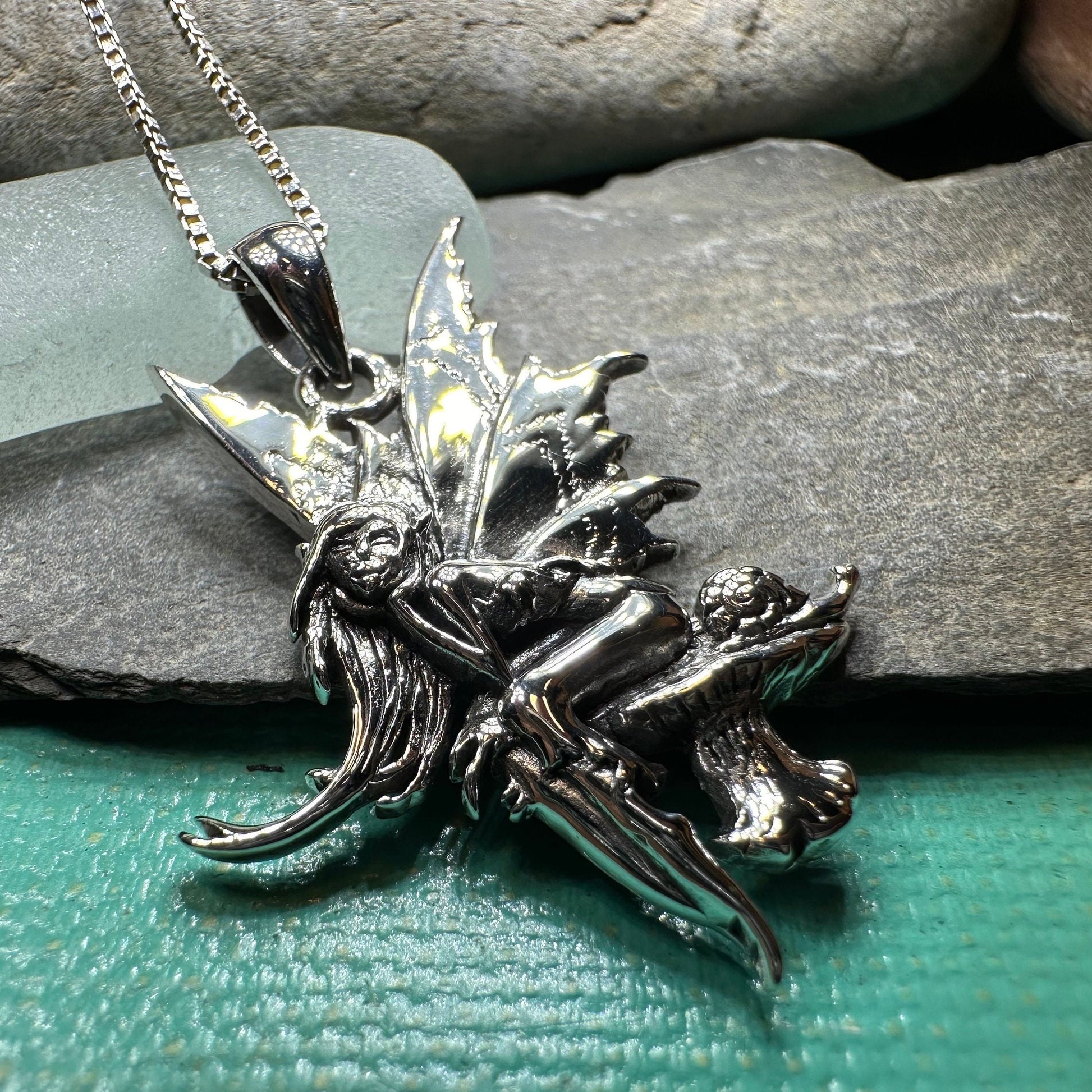 Toadstool Fairy Necklace in Sterling Silver — view 4