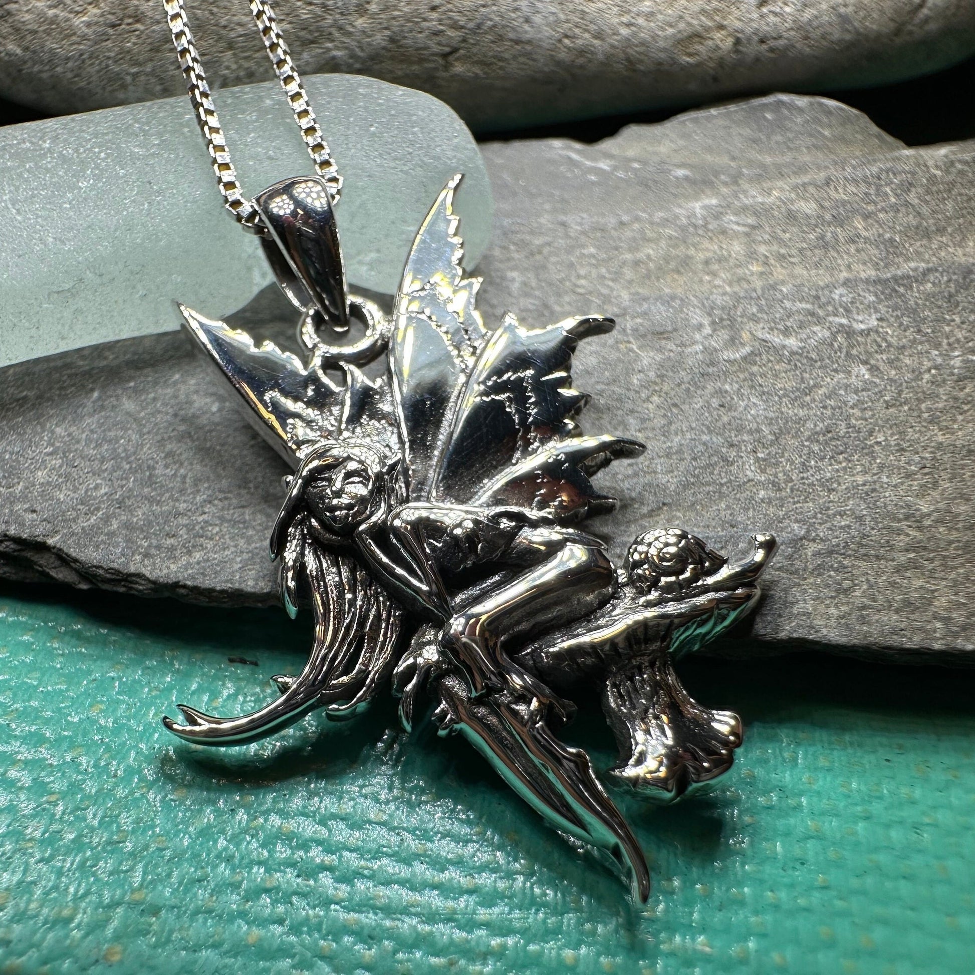 Toadstool Fairy Necklace in Sterling Silver — view 7