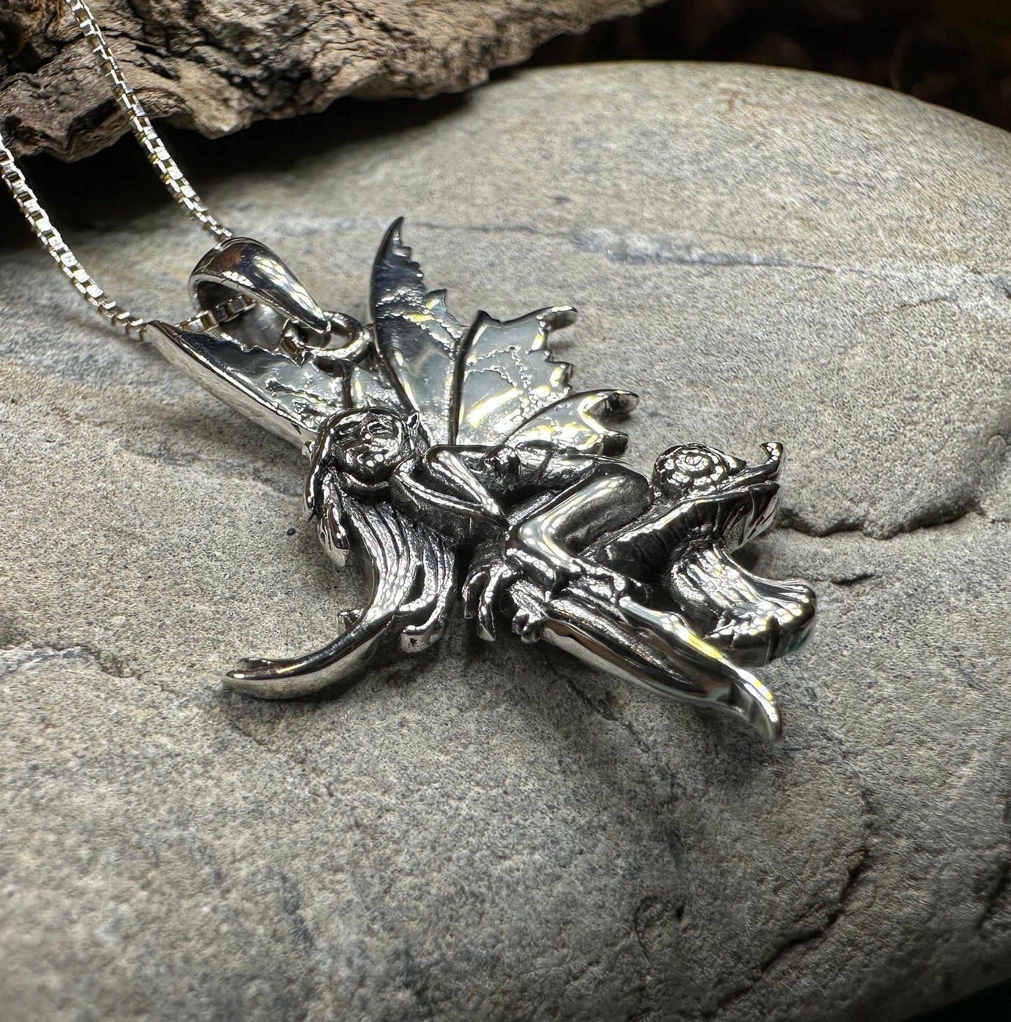Toadstool Fairy Necklace in Sterling Silver — view 6