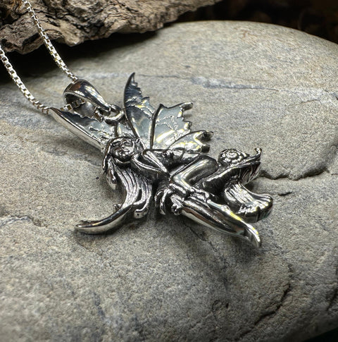Load image into Gallery viewer, Fairy Necklace, Celtic Jewelry, Mushroom Pendant, Anniversary Gift, Irish Jewelry, Pixie Jewelry, Wife Gift, Fantasy Gift, Silver Butterfly

