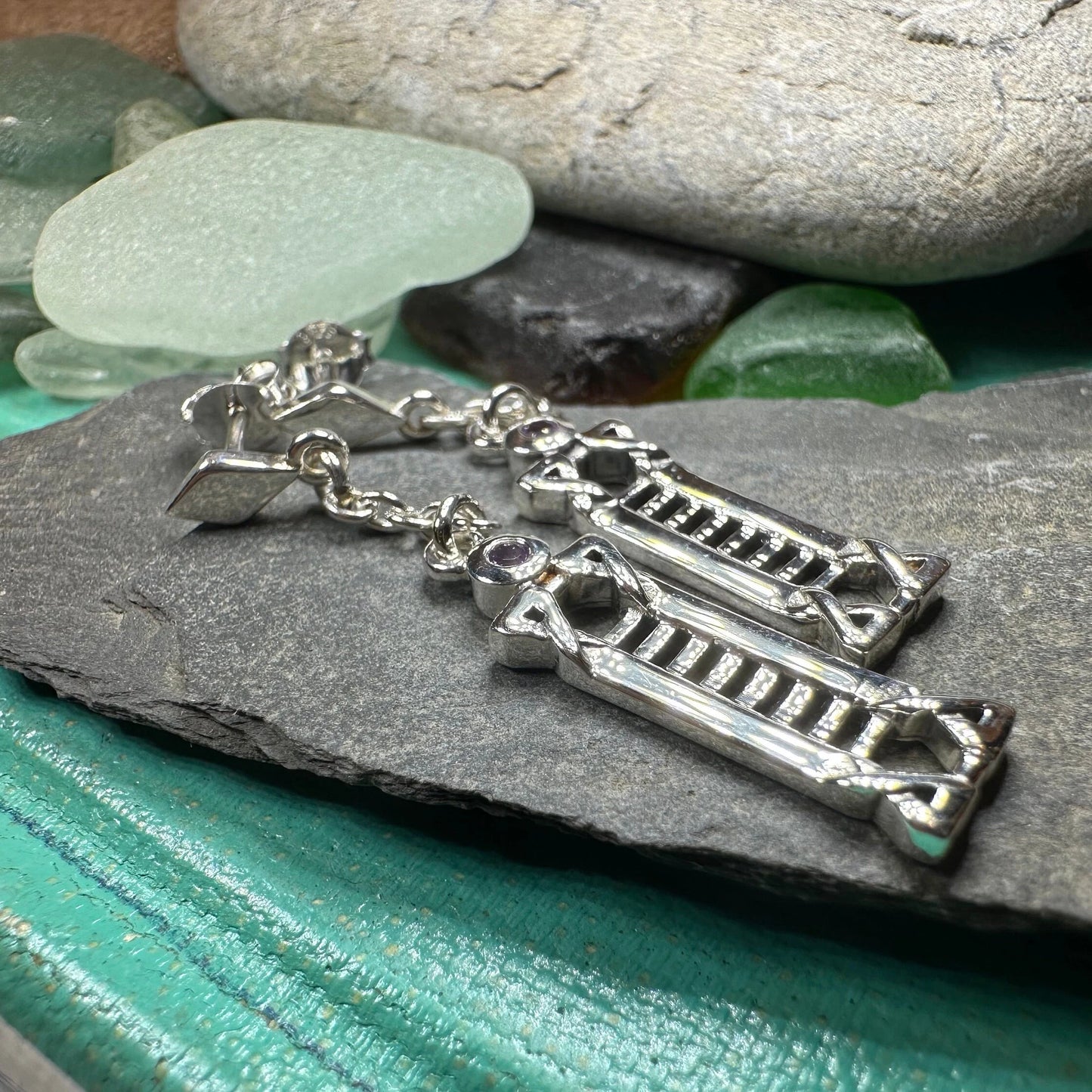 Calista MacKintosh Art Deco Earrings in Sterling Silver — view 5