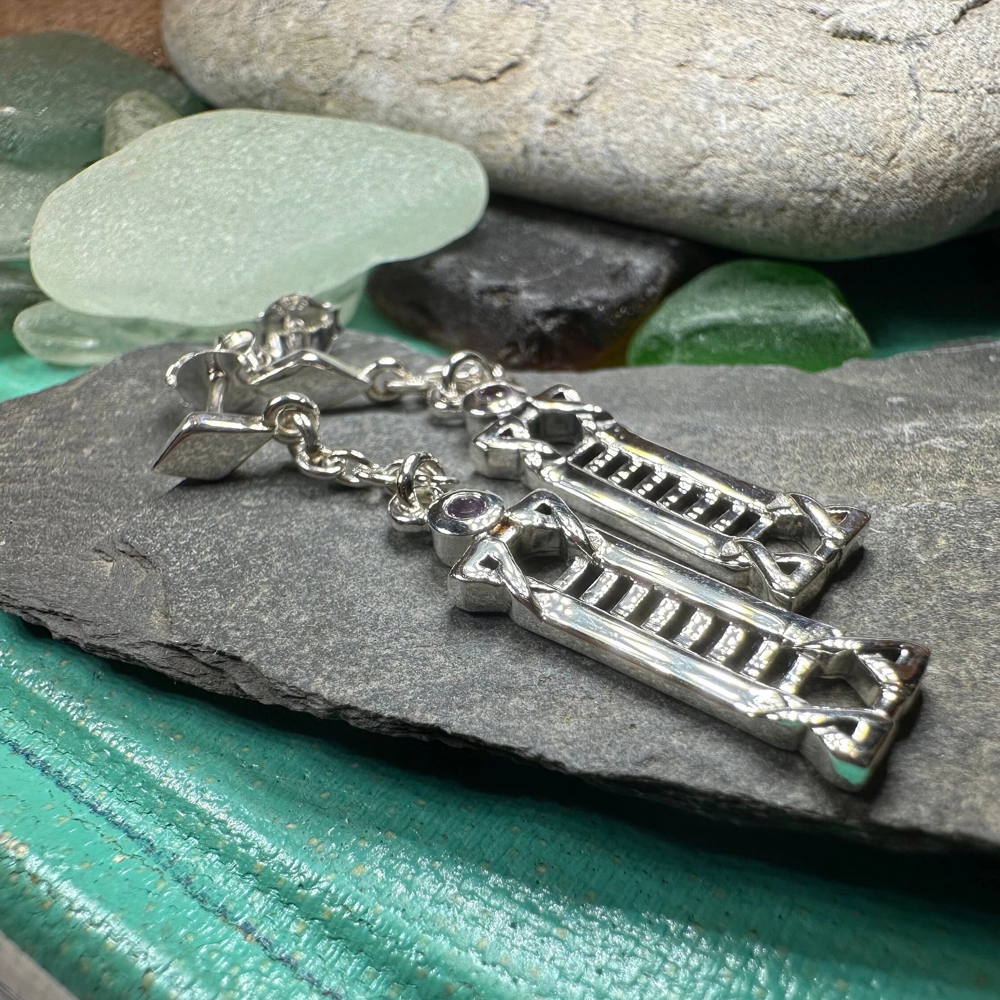 Calista MacKintosh Art Deco Earrings in Sterling Silver — view 5