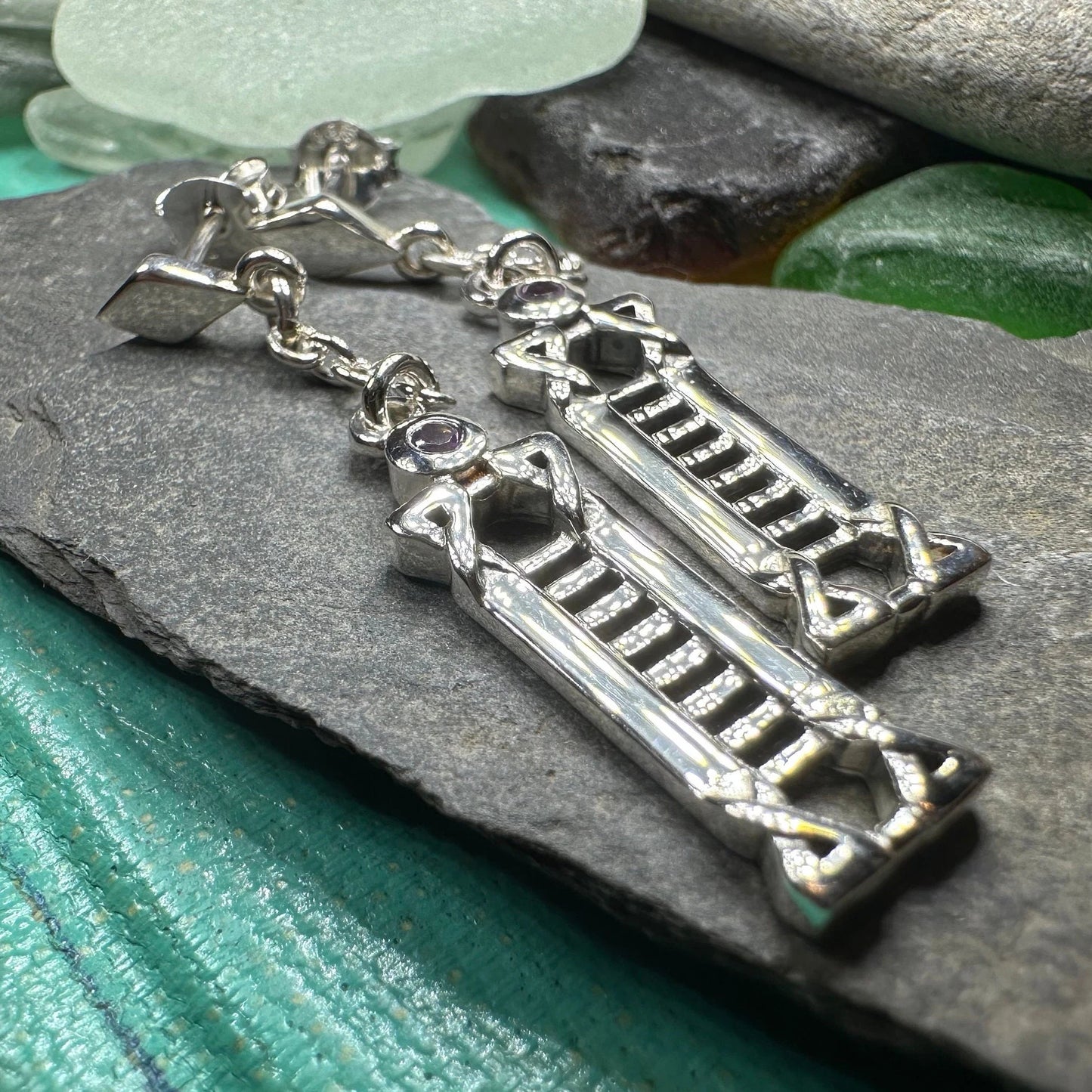 Calista MacKintosh Art Deco Earrings in Sterling Silver — view 6