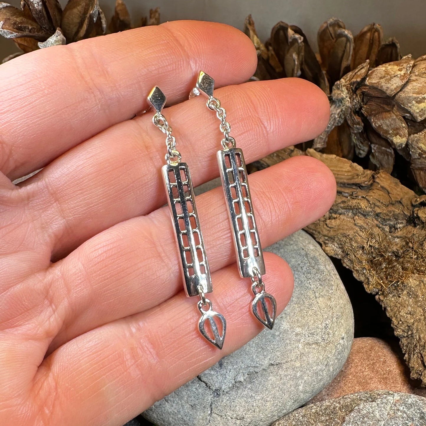 Mackintosh Art Deco Earrings in Sterling Silver