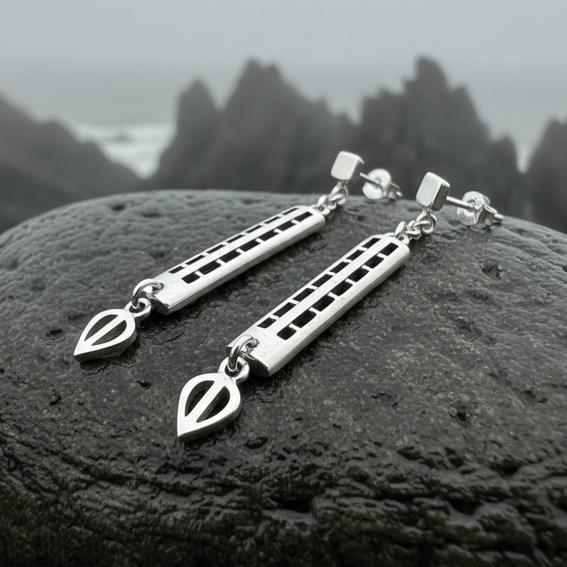 Mackintosh Art Deco Earrings in Sterling Silver