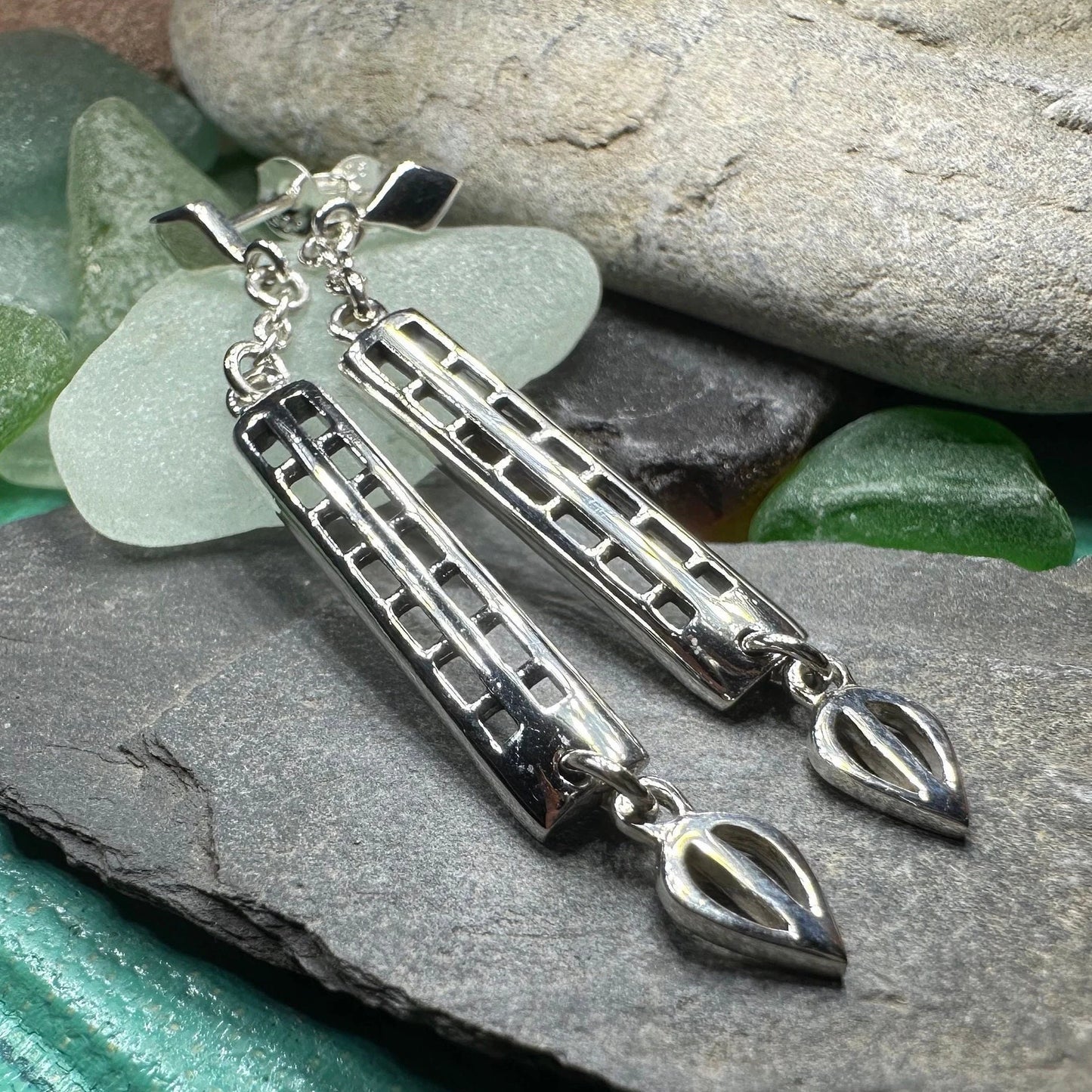 Mackintosh Art Deco Earrings in Sterling Silver
