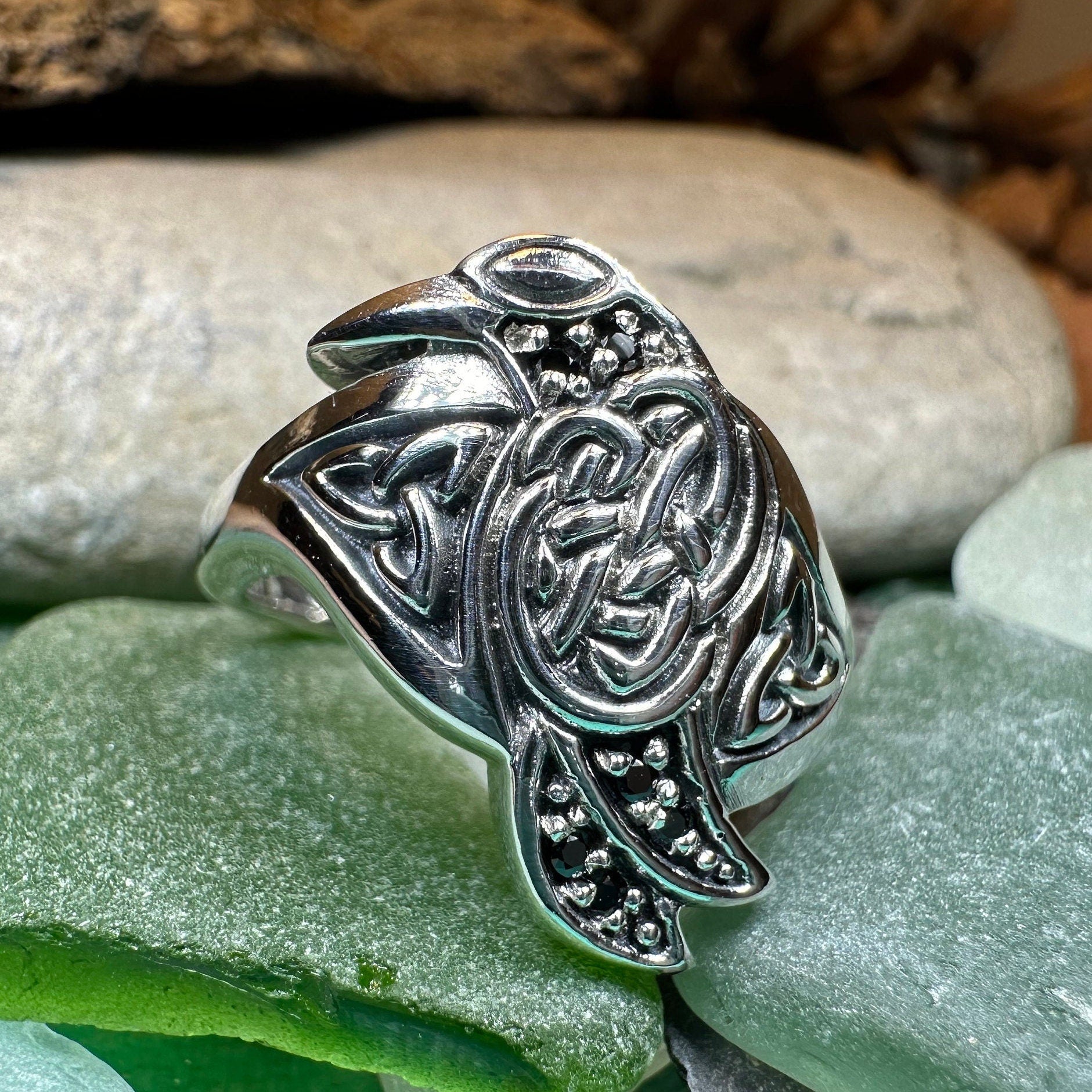 Celtic Raven Ring