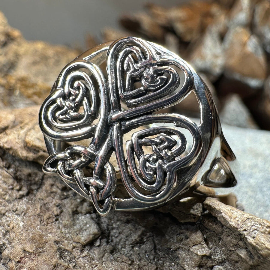 Shamrock Ring, Celtic Ring, Irish Jewelry, Clover Jewelry, Irish Gift, Irish Dance Gift, Anniversary Gift, Large Ireland Ring, Mom Gift