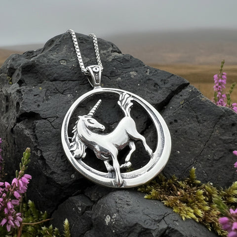Load image into Gallery viewer, Unicorn Necklace, Scotland Jewelry, Fantasy Necklace, Gift for Her, Mythical Creature, Graduation Gift, Anniversary Gift, Scottish Gift
