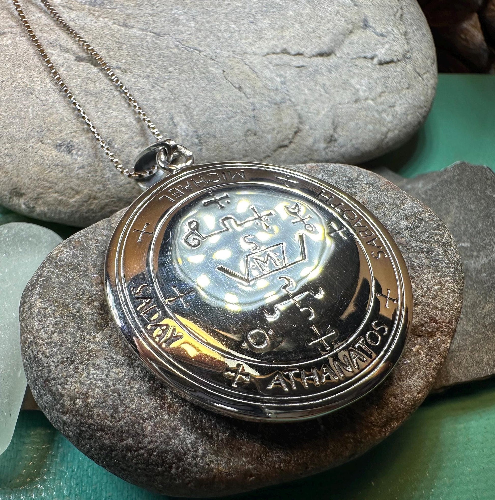 Archangel Michael Sigil Pendant, Angel Necklace, Spiritual Jewelry, St. Michael Necklace, Guardian Angel, Police Jewelry, Protection Charm