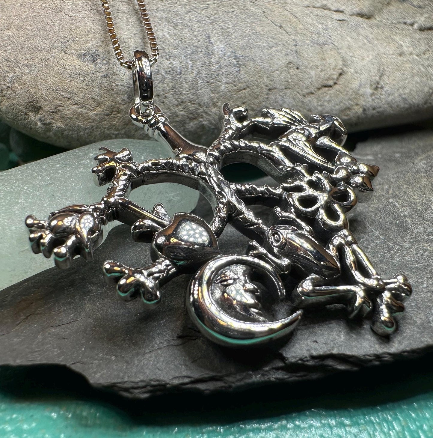 Large Stregheria Cimaruta Pendant in Sterling Silver — view 7