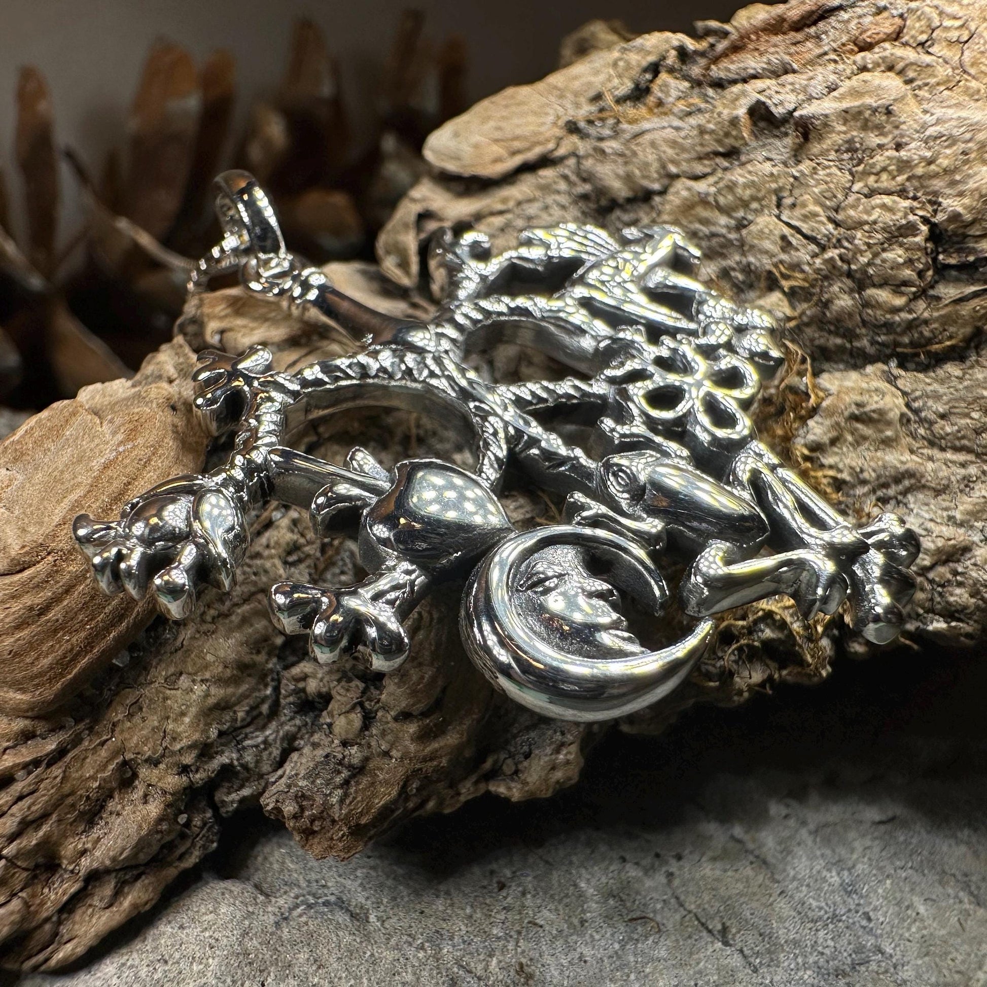 Large Stregheria Cimaruta Pendant in Sterling Silver — view 6