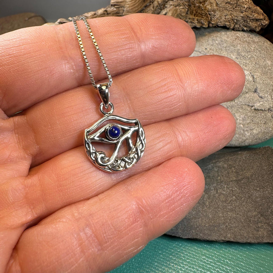 Eye of Horus Necklace, Egyptian Eye Pendant, Mystical Amulet, Egyptian Symbol, Blue Lapis Jewelry, Cancer Survivor Gift, Recovery Gift