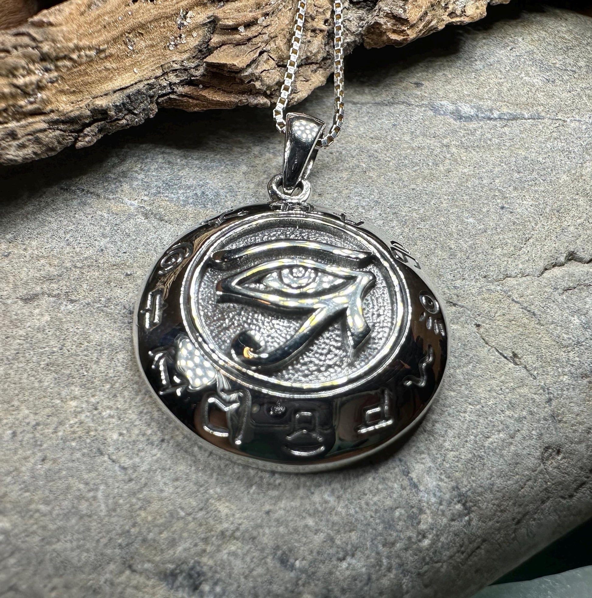 Eye of Horus Necklace, Egyptian Eye Pendant, Mystical Amulet, Egyptian Symbol, Pagan Jewelry, Cancer Survivor Gift, Recovery Gift
